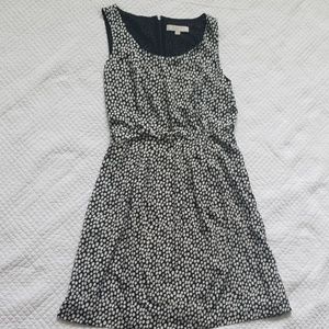 LOFT Black and White Polka Dot Dress